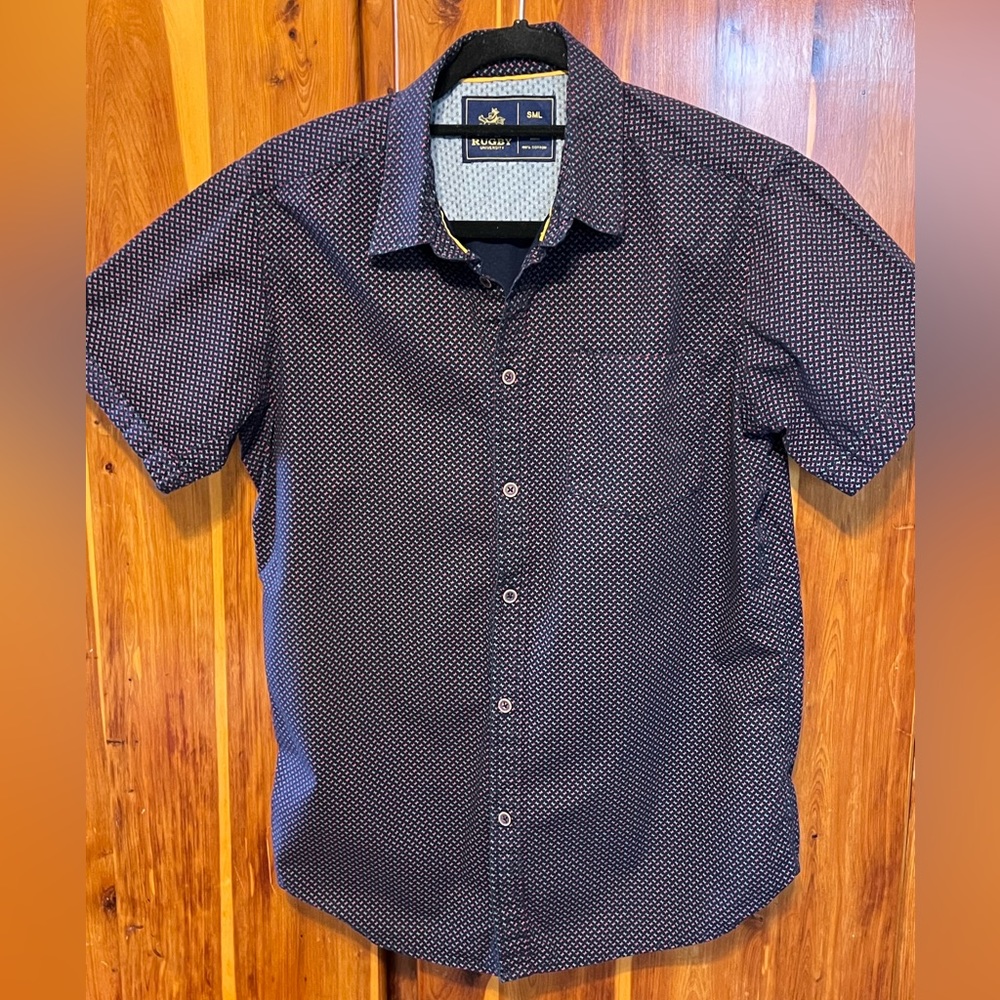 Rugby Navy print short sleeve shirt
